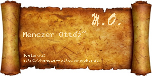 Menczer Ottó névjegykártya