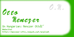 otto menczer business card